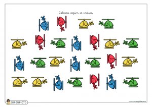 Colorear según se indica