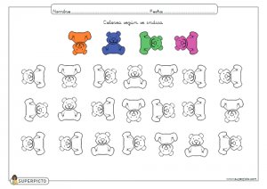 Colorear según se indica