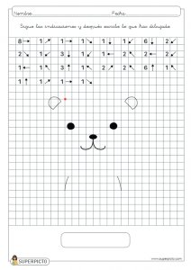 Seguir las indicaciones y después escribir lo que se ha dibujado (oso)