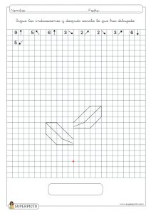 Seguir las indicaciones y después escribir lo que se ha dibujado (flor)