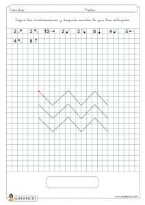 Seguir las indicaciones y después escribir lo que se ha dibujado (jarrón)