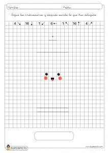Seguir las indicaciones y después escribir lo que se ha dibujado (lápiz)