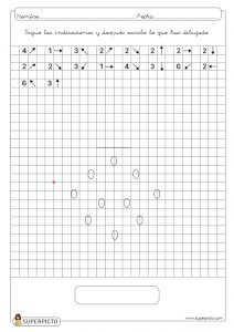 Seguir las indicaciones y después escribir lo que se ha dibujado (fresa)