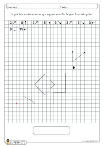 Seguir las indicaciones y después escribir lo que se ha dibujado (caracol)