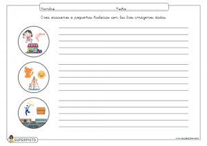 Crear oraciones o pequeñas historias con las tres imágenes dadas