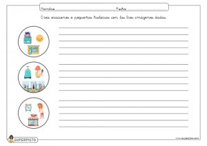 Crear oraciones o pequeñas historias con las tres imágenes dadas