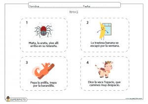 Rimas cortas para niños