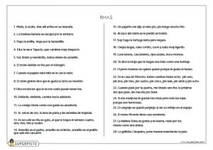 Rimas cortas para niños