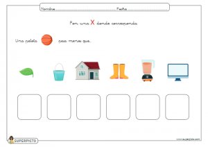 Poner X en los conceptos que pesan menos