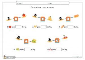 Completar con más o menos