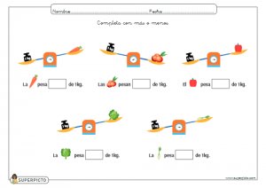 Completar con más o menos