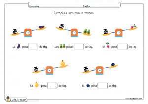 Completar con más o menos