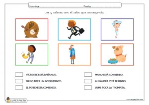 Leer y colorear con el color que corresponda (MAYÚSCULAS)