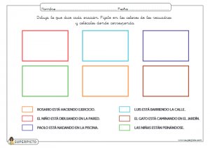 Dibujar lo que dice cada oración (MAYÚSCULA)