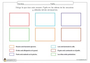 Dibujar lo que dice cada oración (MINÚSCULA)
