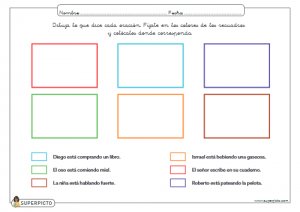 Dibujar lo que dice cada oración (MINÚSCULA)