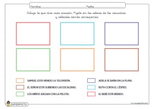 Dibujar lo que dice cada oración (MAYÚSCULA)