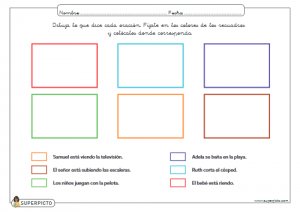 Dibujar lo que dice cada oración (MINÚSCULA)