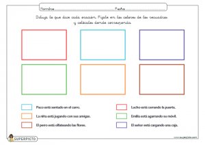 Dibujar lo que dice cada oración (MINÚSCULA)