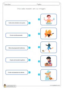 Unir cada oración con su imagen (MINÚSCULAS)