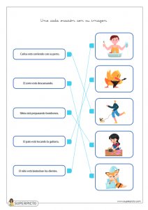 Unir cada oración con su imagen (MINÚSCULAS)