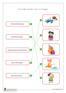 Unir cada oración con su imagen (MINÚSCULAS)