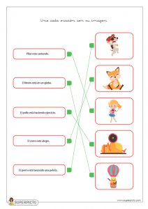 Unir cada oración con su imagen (MINÚSCULAS)