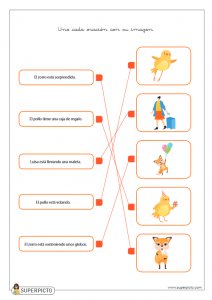 Unir cada oración con su imagen (MINÚSCULAS)