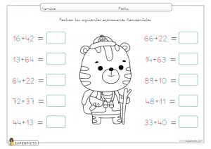 Sumas horizontales sin llevadas