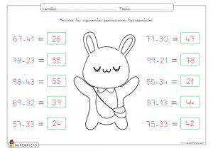 Restas horizontales sin llevadas