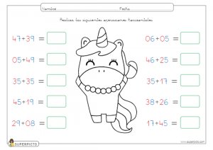 Sumas horizontales con llevadas