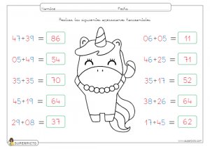 Sumas horizontales con llevadas