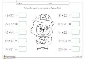 Sumas horizontales sin llevadas
