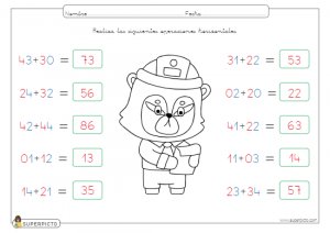 Sumas horizontales sin llevadas
