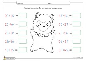 Sumas horizontales con llevadas