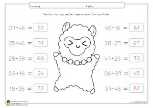 Sumas horizontales con llevadas