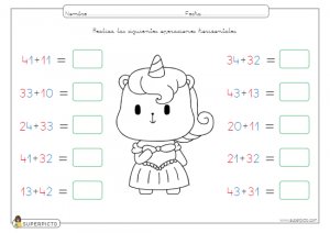 Sumas horizontales sin llevadas