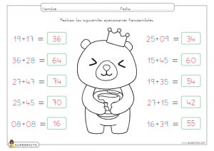 Sumas horizontales con llevadas