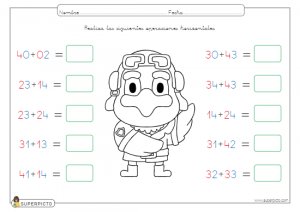 Sumas horizontales sin llevadas