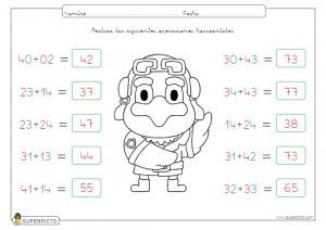 Sumas horizontales sin llevadas