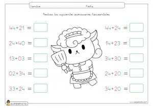 Sumas horizontales sin llevadas