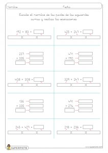 Calcular y escribir los términos de la suma