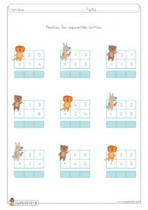 Sumas sin llevadas de dos cifras