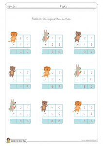 Sumas sin llevadas de dos cifras