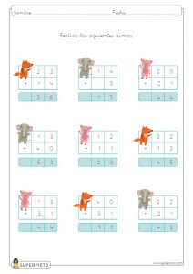 Sumas sin llevadas de dos cifras