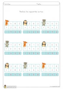 Sumas con llevadas de tres cifras