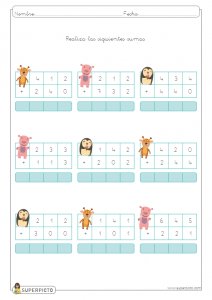 Sumas sin llevadas de tres cifras