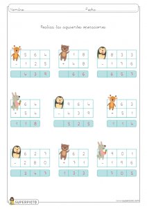 Sumas y restas combinadas con llevadas de dos y tres cifras