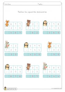 Sumas y restas combinadas sin llevadas de dos y tres cifras