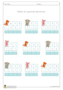 Sumas y restas combinadas sin llevadas de dos y tres cifras